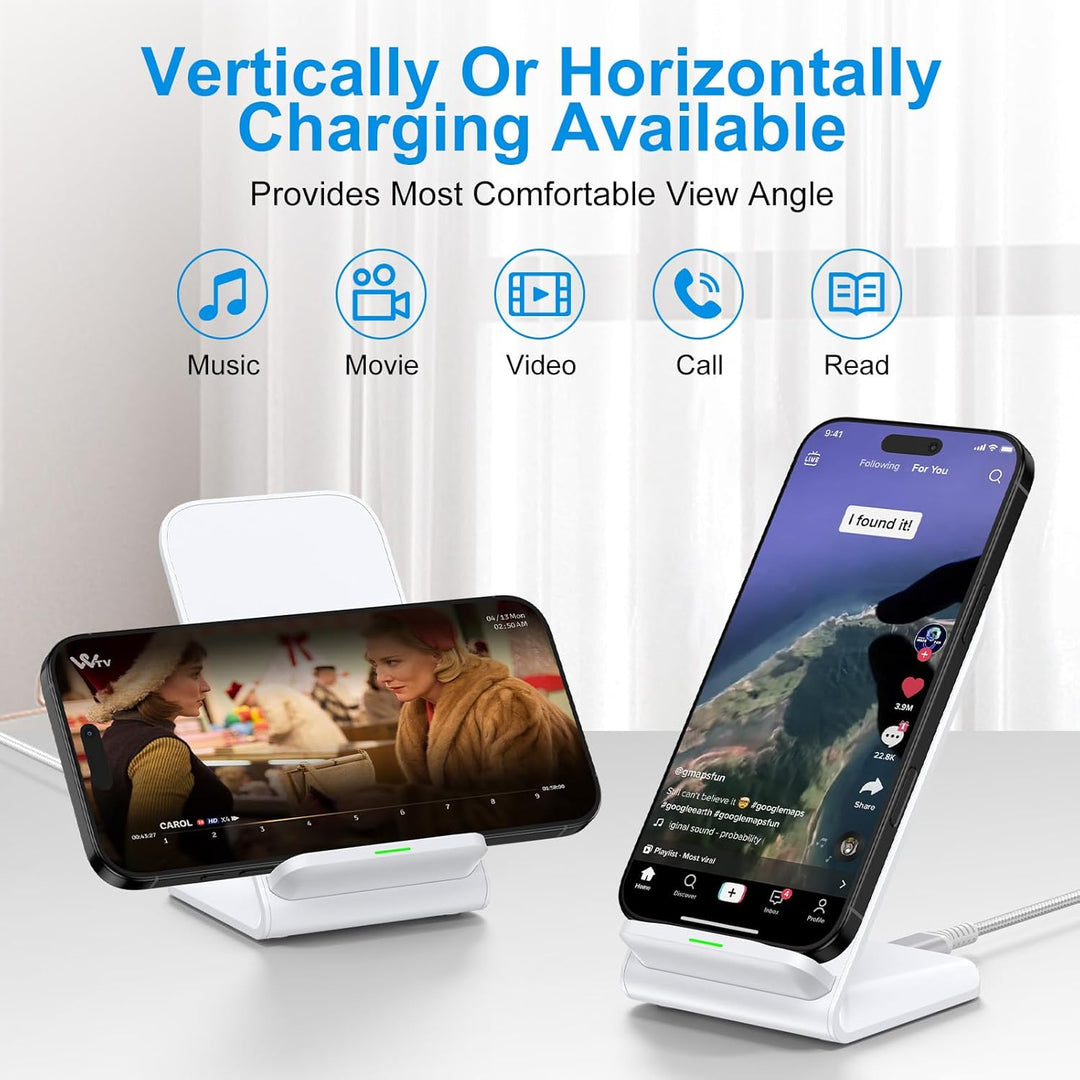 Samsung Galaxy Wireless Charger Stand, 15W Handy Schnelles Kabelloses Ladegerät, Induktive Ladestati