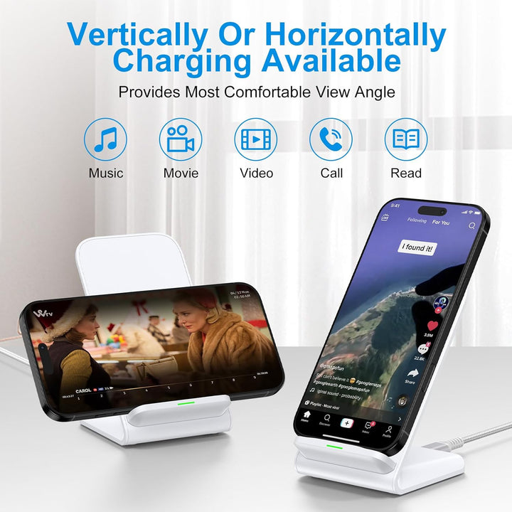 Samsung Galaxy Wireless Charger Stand, 15W Handy Schnelles Kabelloses Ladegerät, Induktive Ladestati
