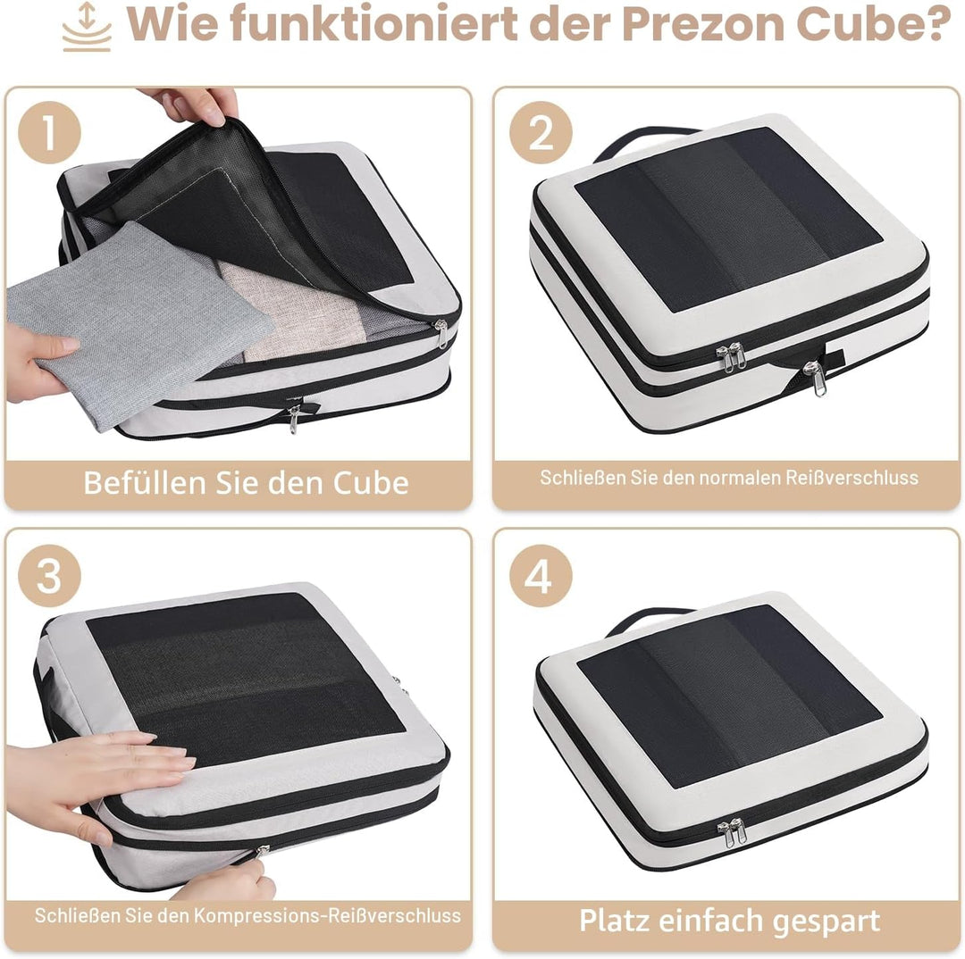 Kompressions-Packwürfel, Verbessertes Netzfenster, Sichtbar und Tragbar, Erweiterbare Reisegepäck-Or