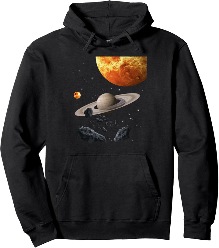 Weltraum Universum Motiv Planeten Sonne Sonnensystem Galaxie Pullover Hoodie