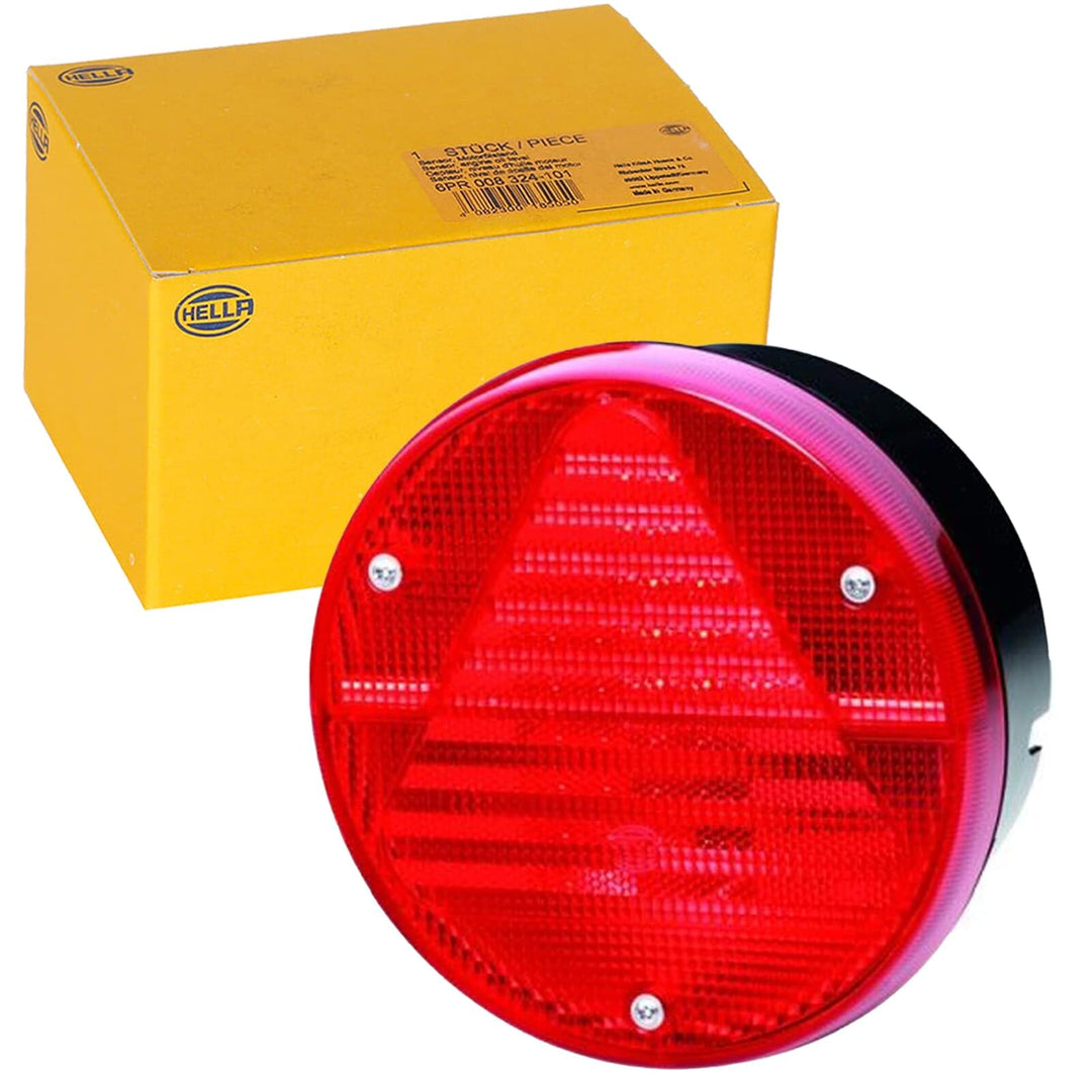 HELLA - Heckleuchte - Hybrid - 12V - Anbau/geschraubt - Lichtscheibenfarbe: rot - LED-Lichtfarbe: ro