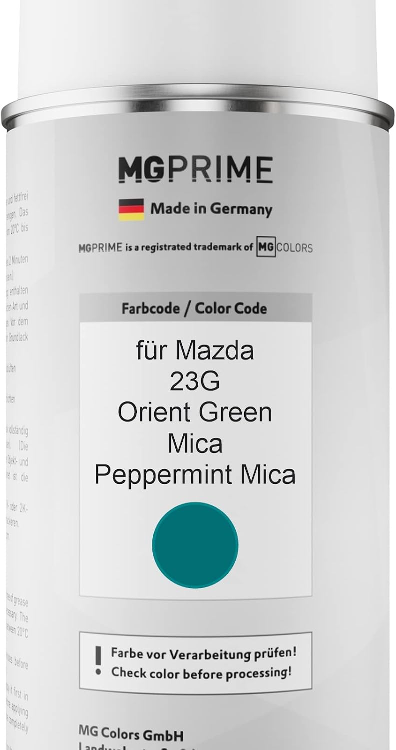 MG PRIME Autolack Sprühdosen Set für Mazda 23G Orient Green Mica/Peppermint Mica Basislack Klarlack