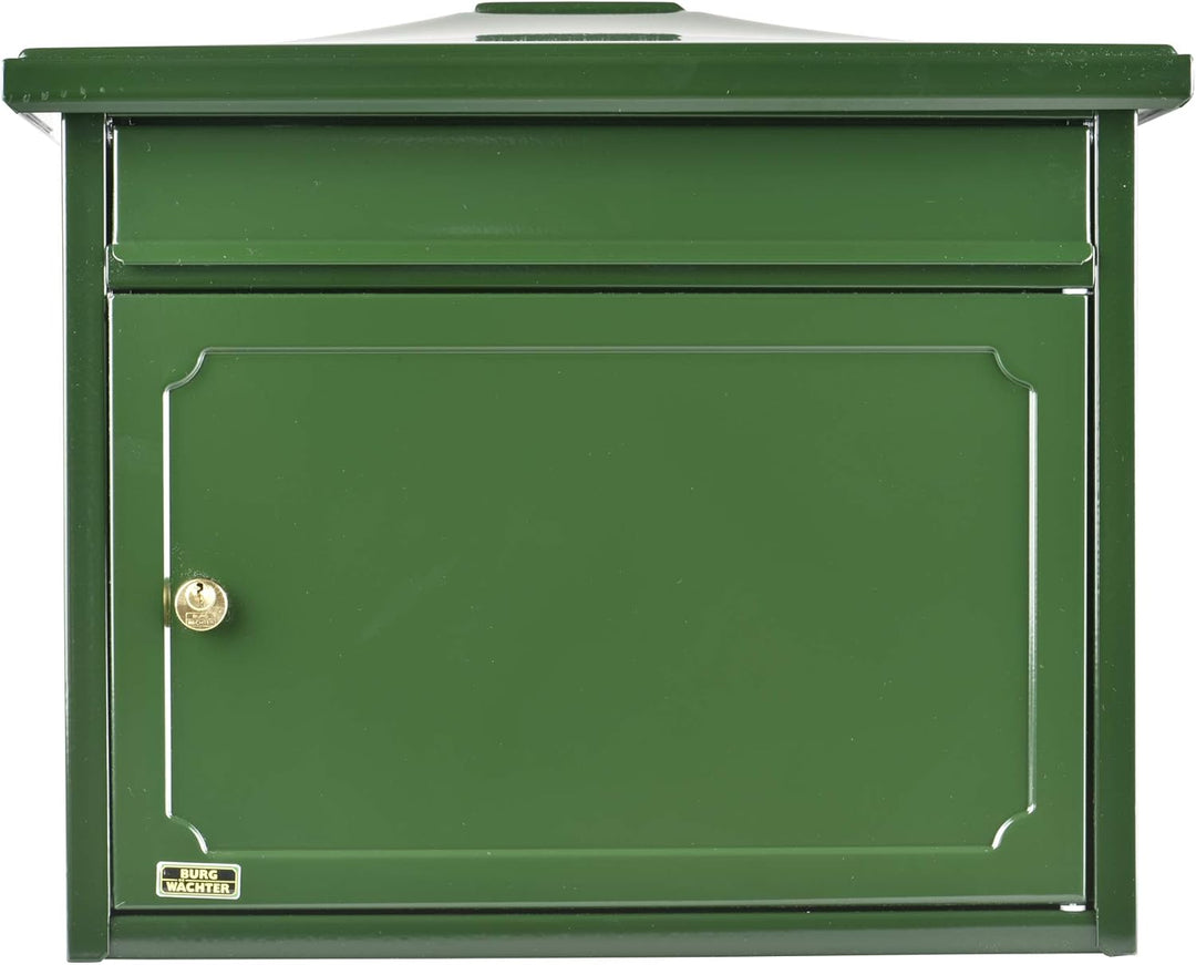 Burg-WÄCHTER Briefkasten ohne Zeitungsfach und Namensschild, Verzinkter Stahl, Einwurf-Format DIN C4