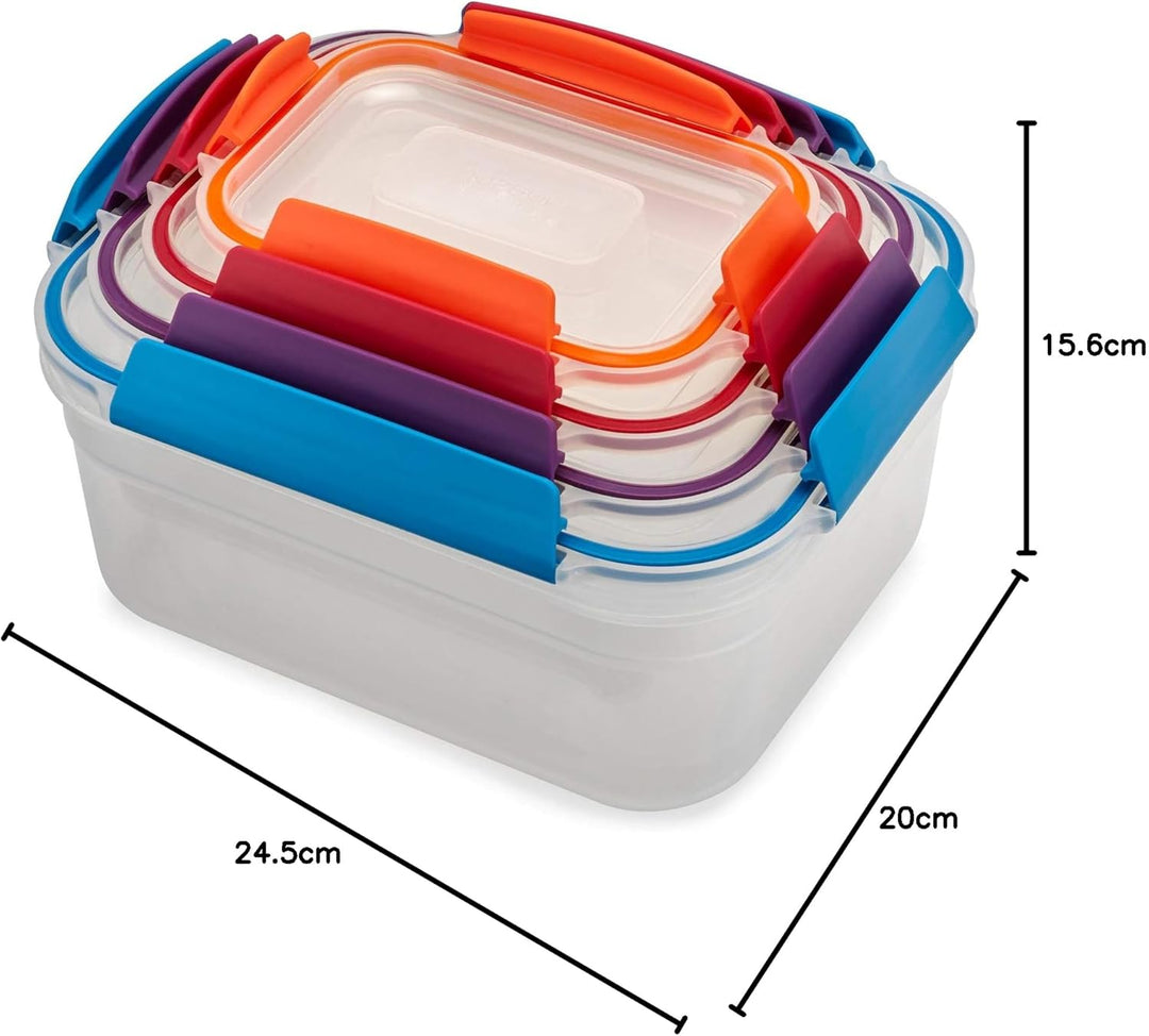 Joseph Joseph Nest Lock, 4 Stück Kunststoff Küche Lebensmittel Lagerung aufbewahrungsbox mit Deckel,