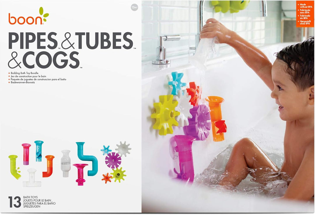 BUNDLE Building Bath Toy Set, Boon Rohr, Schlauch &amp; Zahnrad Bündel, Badeutensilien und Badespielzeug