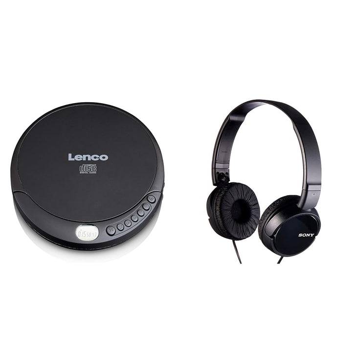 Lenco CD-010 - Tragbarer CD-Player Walkman - Diskman - CD Walkman - Mit Kopfhörern und Micro USB Lad
