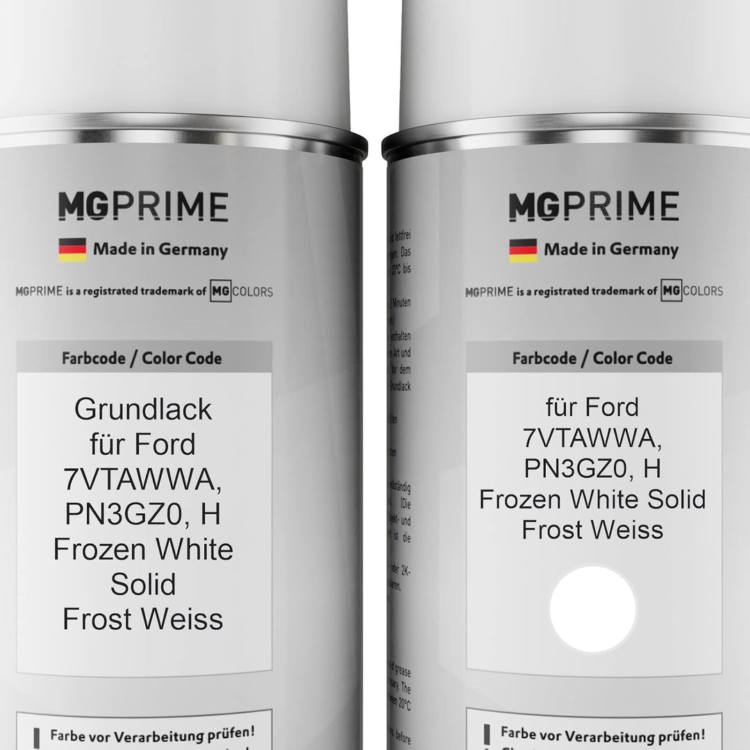 MG PRIME Lack Spraydosen für Ford 7VTAWWA / PN3GZ0 / H Frozen White Solid | Frost Weiss, Autolack, S