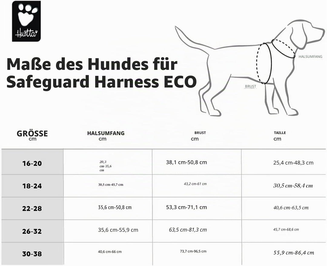 Hurtta Safeguard Hundegeschirr ECO (BlackBerry, schwarz, 40-50 cm) blackberry, schwarz 40-50 cm, bla