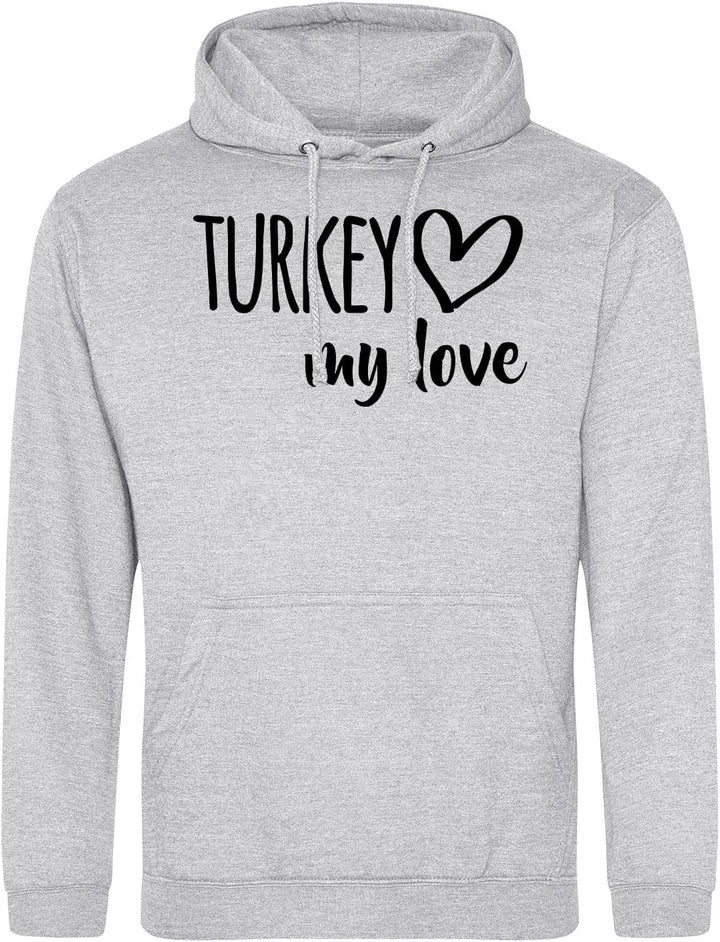 huuraa Unisex Hoodie Turkey My Love Pullover Vegan Grösse S-3XL für alle Fans von der Türkei Geschen