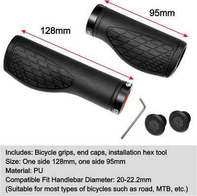 GORIX Bike Ergo Grips Bar End Cycle Lock On Lenker Mountainbike MTB [95mmｘ95mm・128mmｘ95mm] (GX-AGOO)