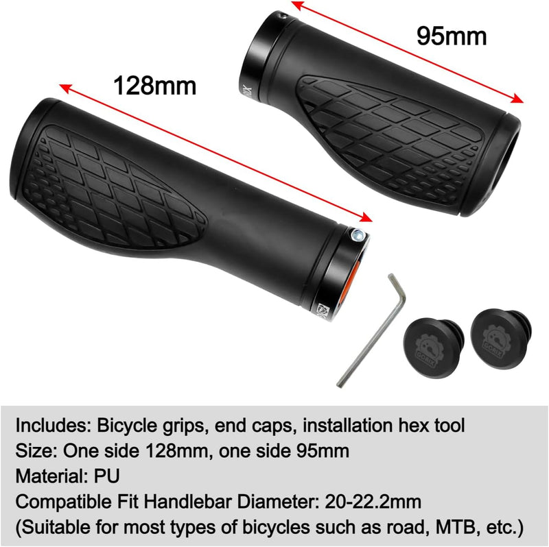 GORIX Bike Ergo Grips Bar End Cycle Lock On Lenker Mountainbike MTB [95mmｘ95mm・128mmｘ95mm] (GX-AGOO)