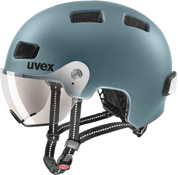Uvex Rush Visor City Fahrrad Helm matt blau 2024 55-58 cm, 55-58 cm
