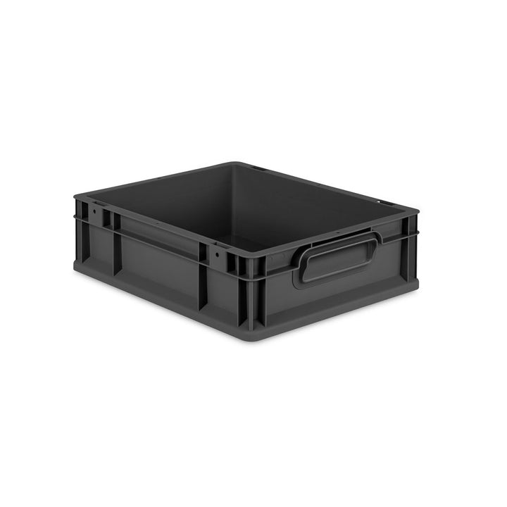 PROREGAL Eurobox NextGen Grip | HxBxT 12x30x40cm | 11 Liter | Griffe geschlossen | Schwarz | Eurobeh
