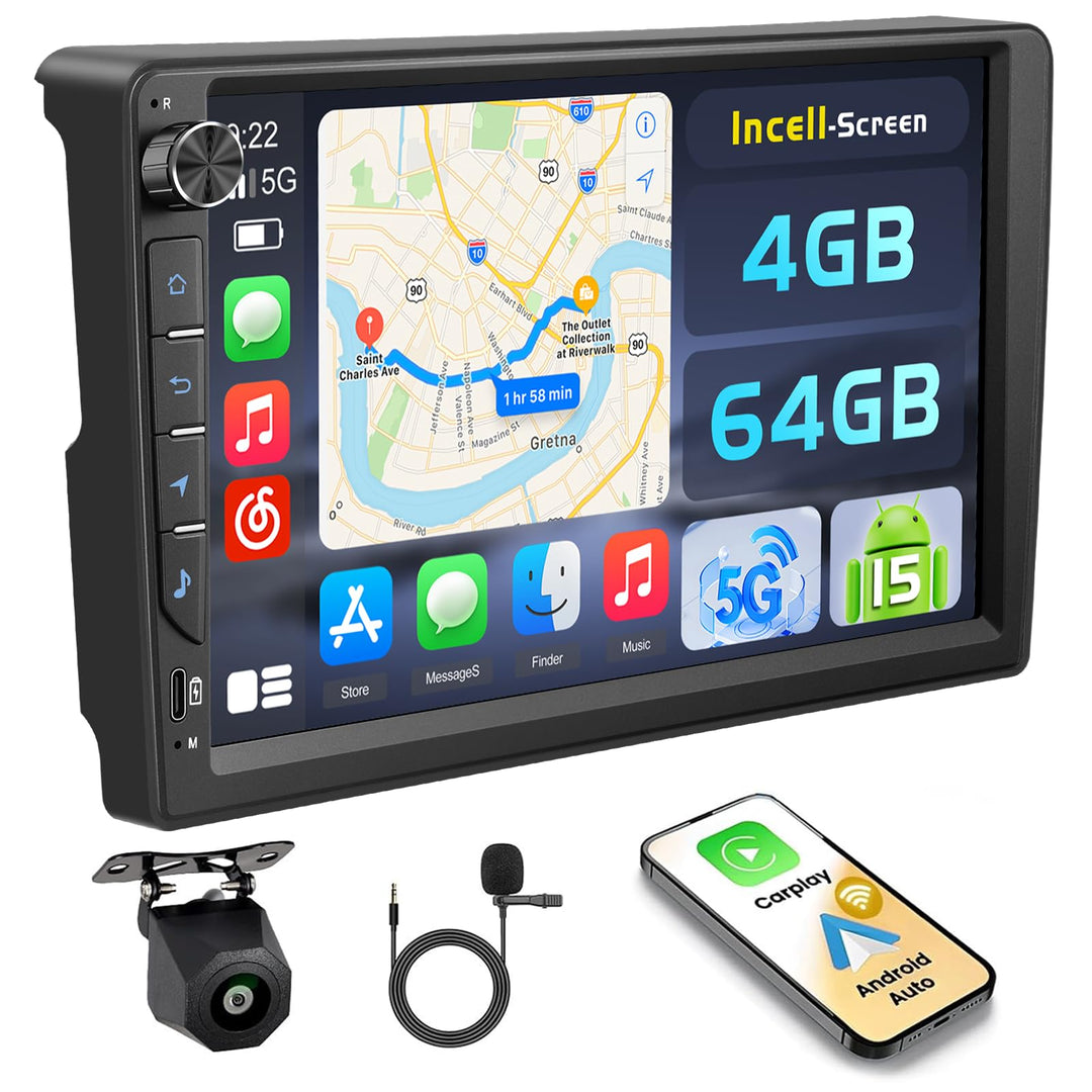 Hikity Android 15 4+64GB Autoradio für Citroen Berlingo 2015-2018/Peugeot Partner 2008-2019 mit 9''