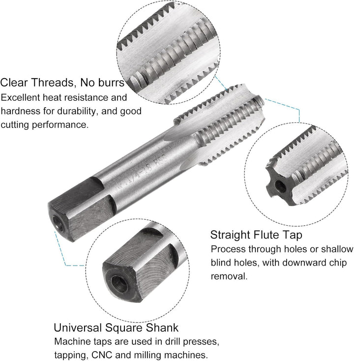 QUARKZMAN Gewindebohrer Set 1/4-18 NPT, Gewindeschneider- und Bohrer set, Gewindeschneidwerkzeug, 1/