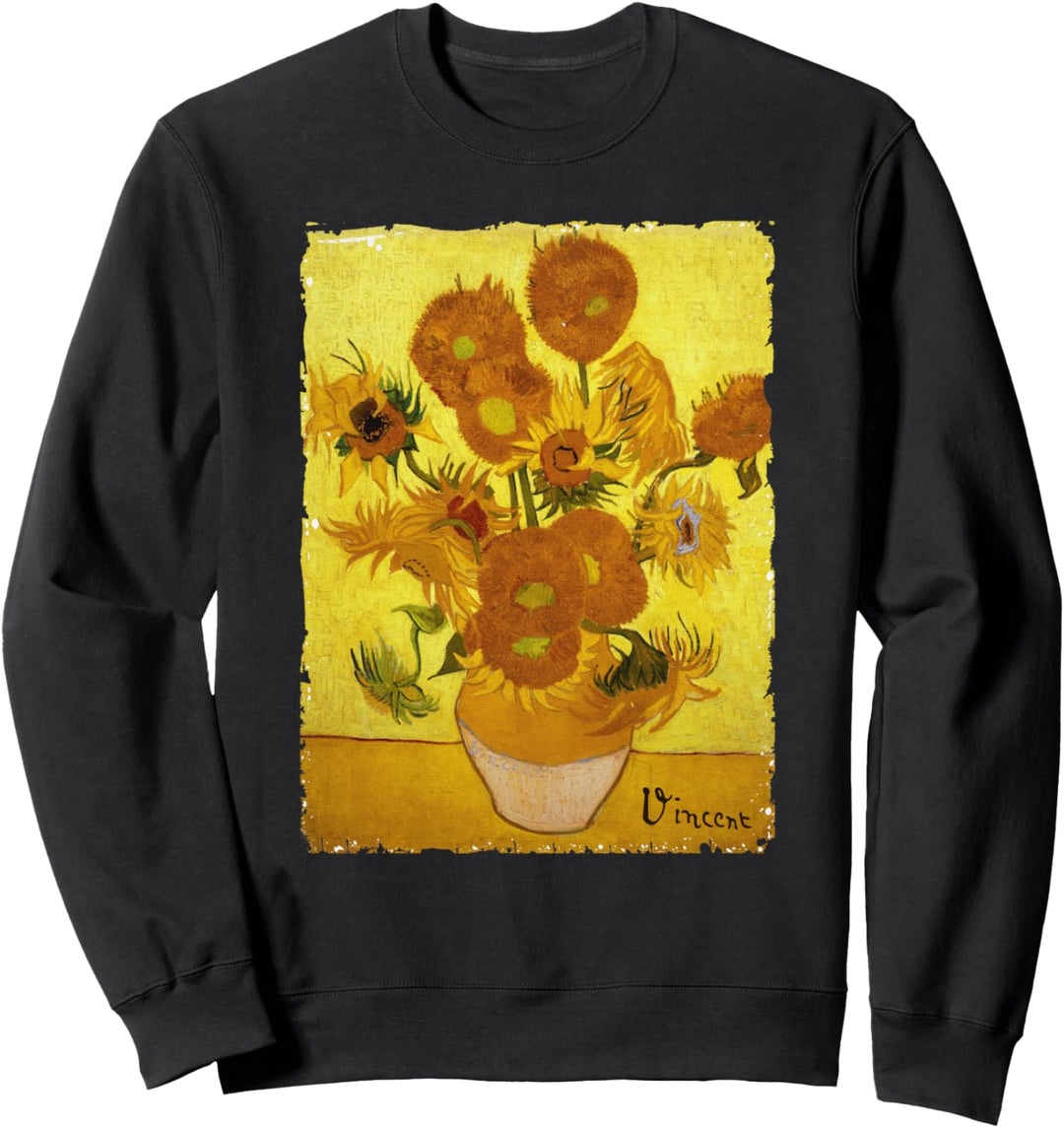 Van Gogh Sunflowers Vintage Tee Yellow Flowers Art Painting Sweatshirt