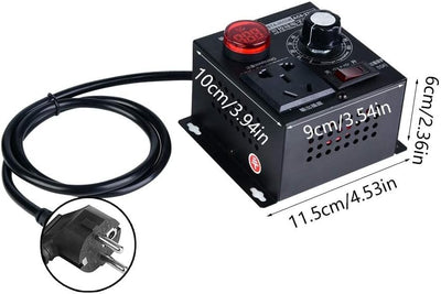Dimmschalter AC 220V 9A 4000W SCR Spannungsregler Motor Lüfter Drehzahlregler Dimmer(EU Plug), EU Pl