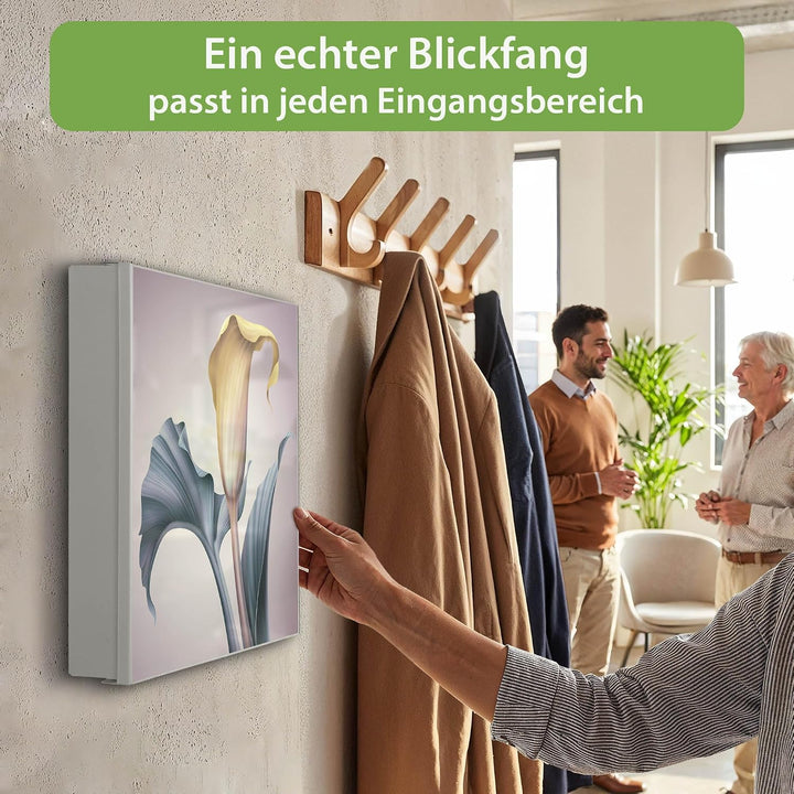 banjado Grosser Schlüsselkasten Metall - Schlüsselbox 30x30cm beschreibbarer mit 32 Haken - Schlüsse