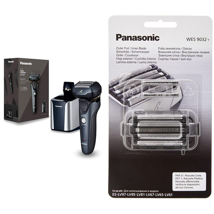 Panasonic ES-LV97-K803 Nass/Trocken-Rasierer, 5-fach-Scherkopf mit Linearmotor, inklusiv Reinigungs-