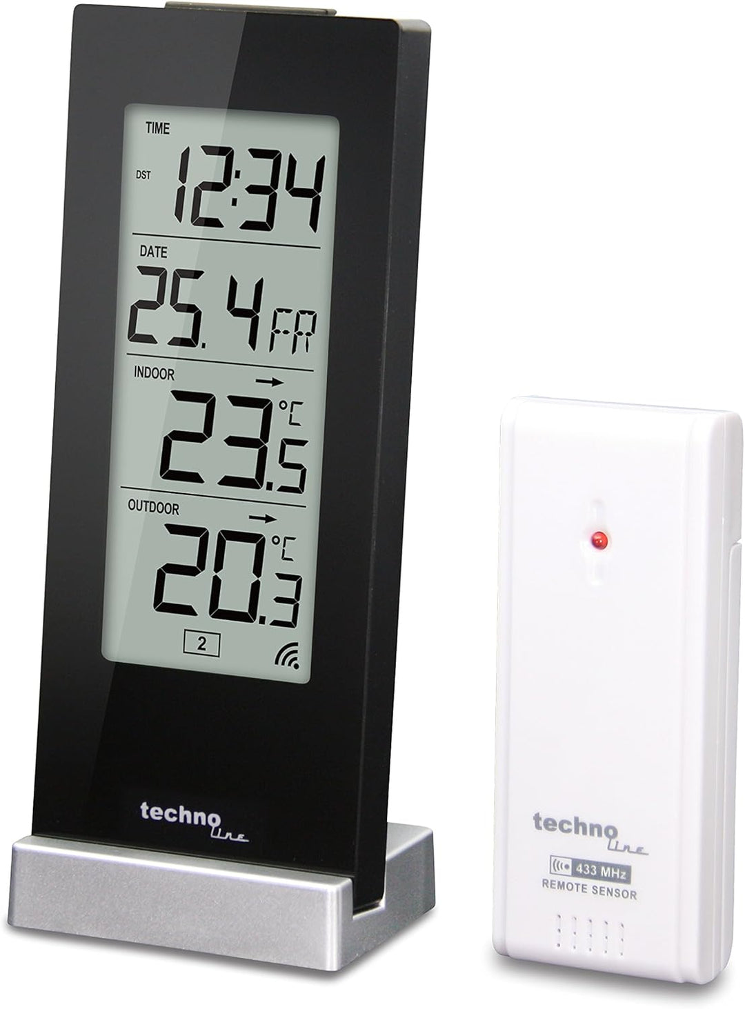Technoline WS 6462 Funkwetterstation, Innentemperatur, Aussentemperatur, Mondphasen hochglanz-schwar