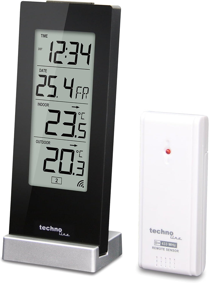 Technoline WS 6462 Funkwetterstation, Innentemperatur, Aussentemperatur, Mondphasen hochglanz-schwar