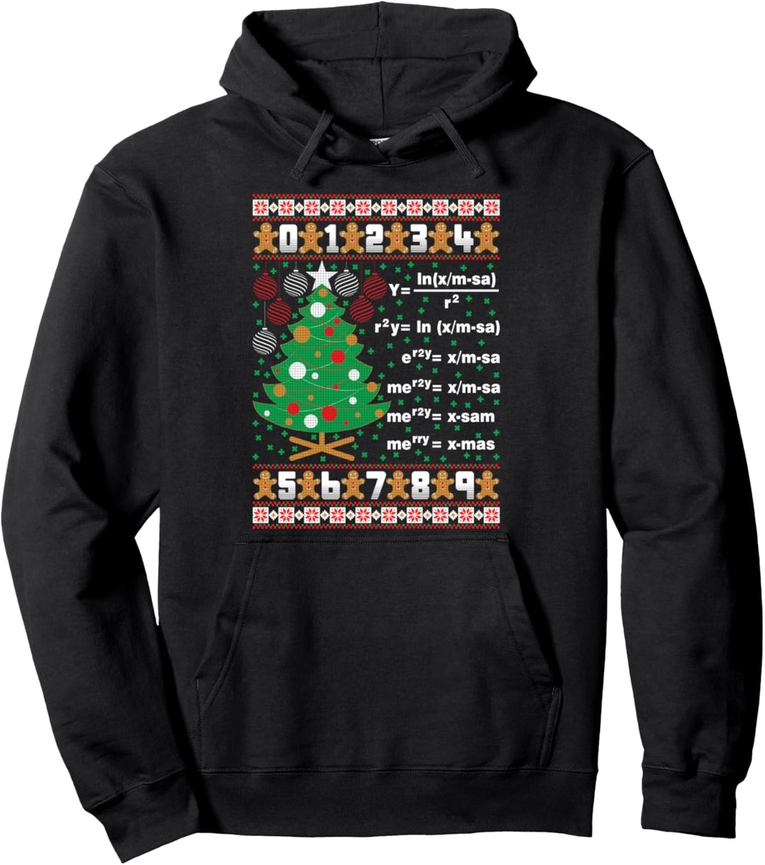 Math Christmas Gifts Ugly Christmas Geek Teacher Holiday Pullover Hoodie