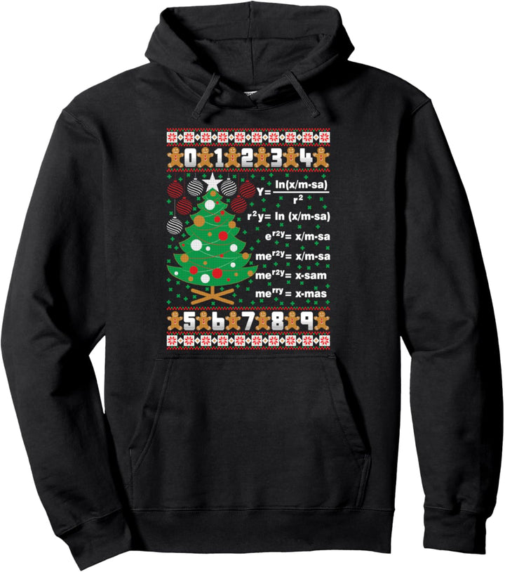 Math Christmas Gifts Ugly Christmas Geek Teacher Holiday Pullover Hoodie