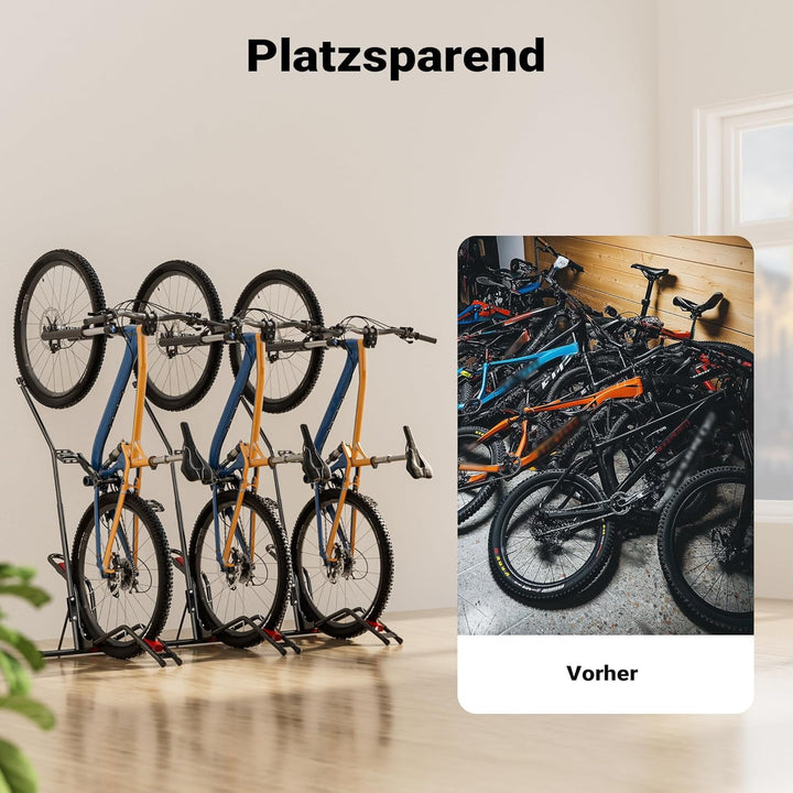 Wiltec vertikaler Fahrradständer 53 x 11 x 120 cm, Universal Fahrradhalter freistehend aus robustem