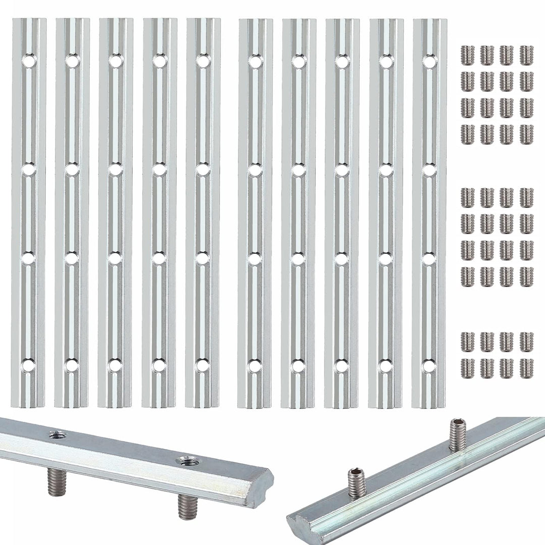 10X EYPINS ALU Streckenverbinder 180mm Nut 8 für 30x30, 30x60 & Superleicht Aluprofile Profile Verzi