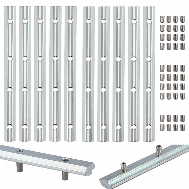 10X EYPINS ALU Streckenverbinder 180mm Nut 8 für 30x30, 30x60 & Superleicht Aluprofile Profile Verzi