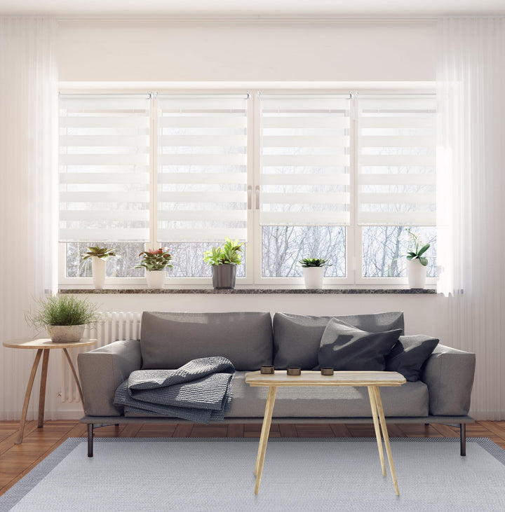 STORESDECO Doppelrollo Klemmfix ohne Bohren. Klemmrollo Einfache Montage, Zebra Rollo lichtdurchläss