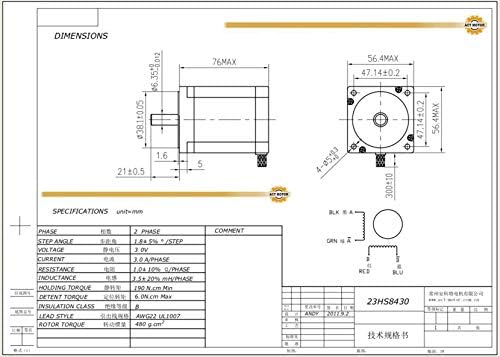 DE-Ship Free Nema23 1PC Stepper Motor 23HS8430 76mm 3.0A 270oz-in Ø 6.35mm + DM542 CNC OEM ACT MOTOR