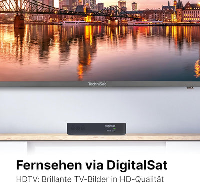 TechniSat HD-S 224+ - Kompakter HD-Satelliten Receiver mit HD+ Senderpaket für 6 Monate (DVB-S2, Tim