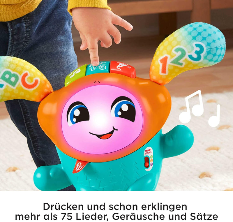 Fisher-Price HJP94 - DJ Hüpfi, interaktives Lern-Spielzeug zum Tanzen, Bewegen und Hüpfen, mit Musik