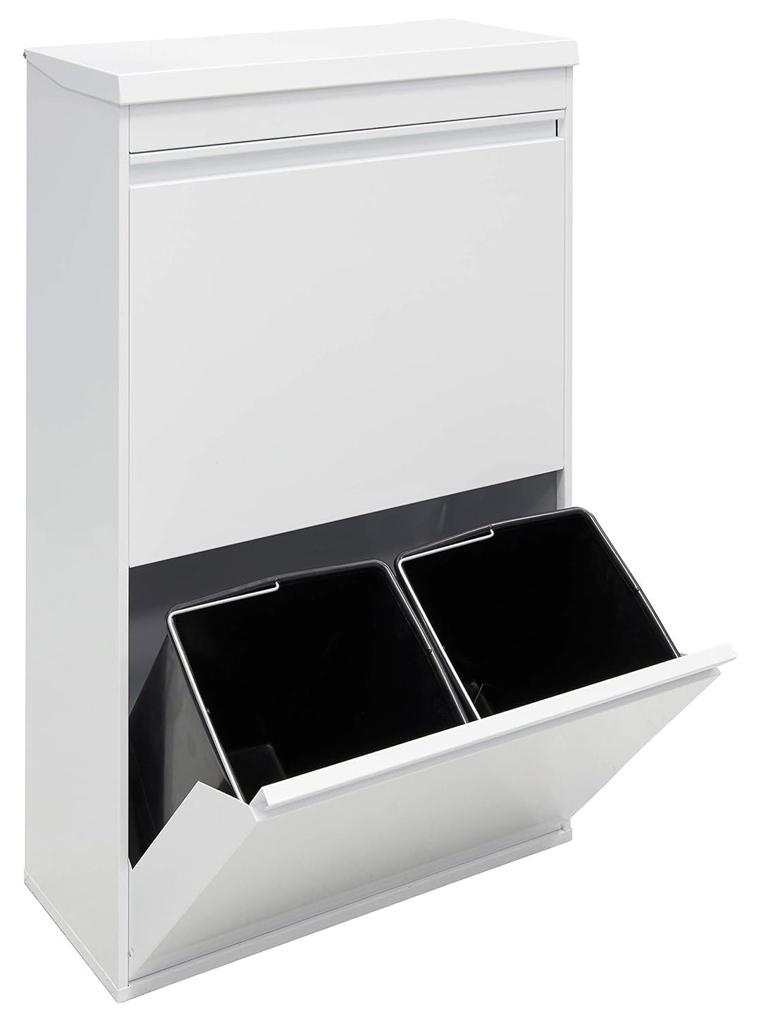Arregui Top CR621-B Recycling Abfalleimer / Mülleimer aus Stahl mit Aufbewahrungsbox mit Deckel, Mül