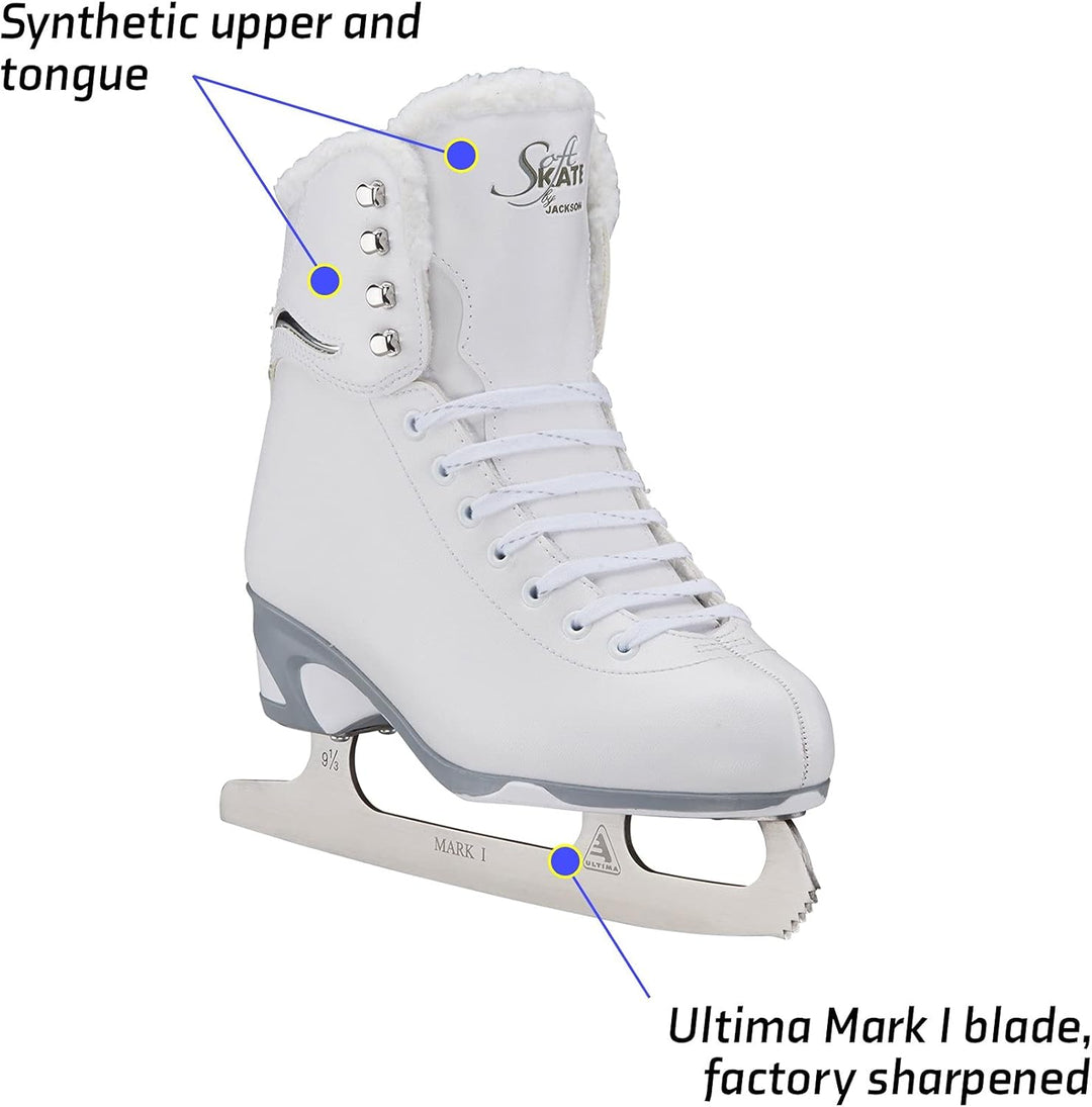 Jackson Ultima SoftSkate Womens/Girls Figure Skate 6 Women's Finesse 180 Hight Top Lace Up Medium Su