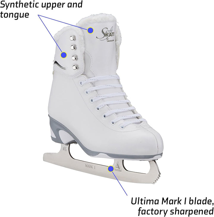 Jackson Ultima SoftSkate Womens/Girls Figure Skate 6 Women's Finesse 180 Hight Top Lace Up Medium Su