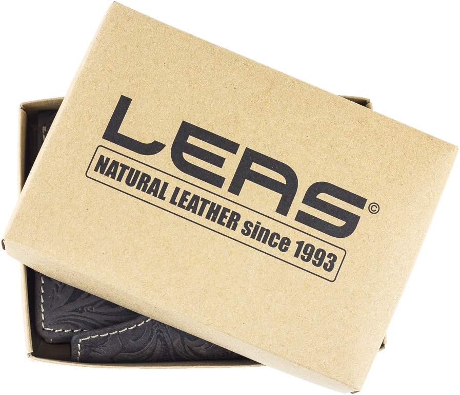 LEAS Damen Kombibörse mit Aussenverschluss und Blumenmuster-Lilie Echt-Leder, braun Vintage-Collecti
