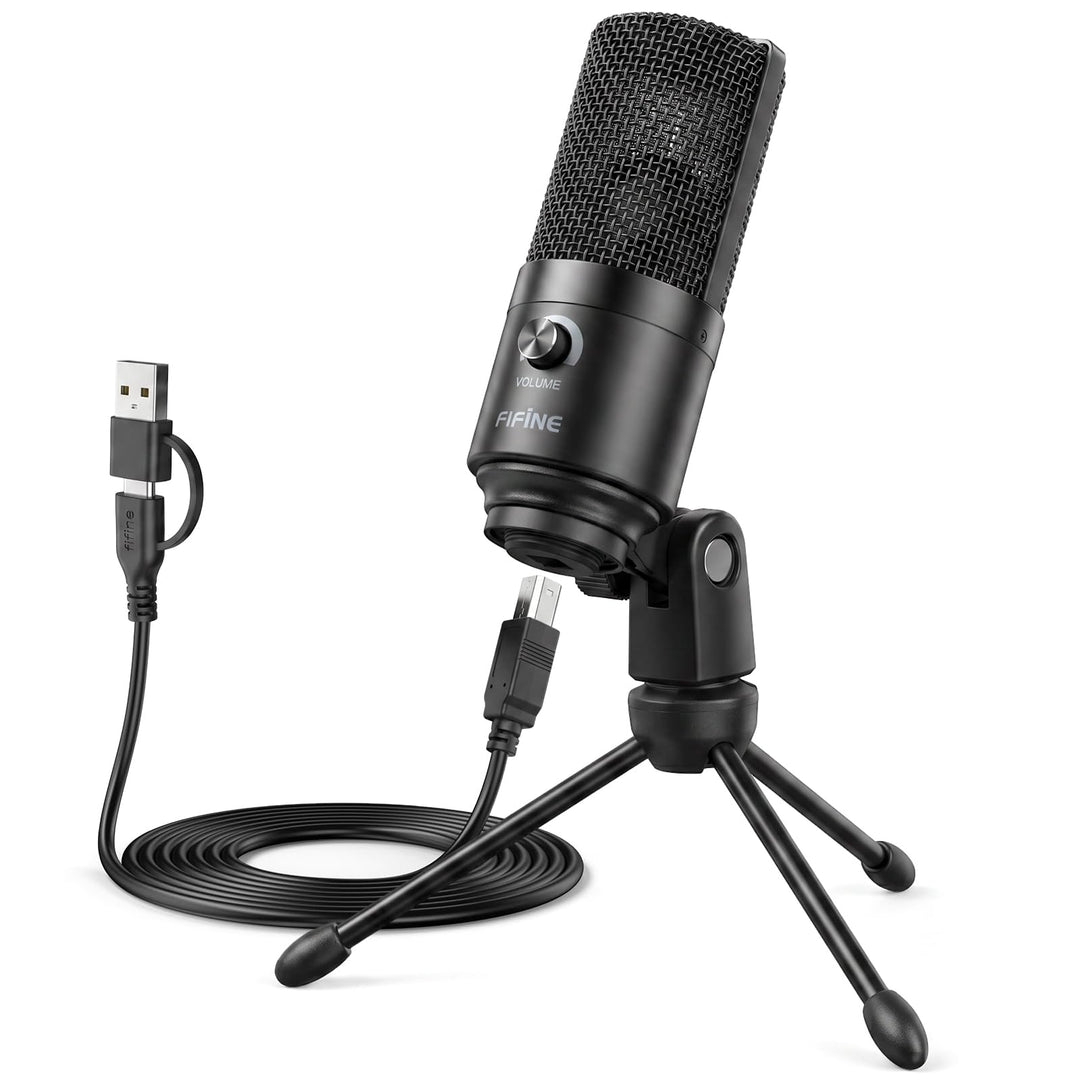 FIFINE USB Mikrofon PC Streaming, Podcast Microphone mit Ständer für MAC PS4 PS5, Kondensator Microf