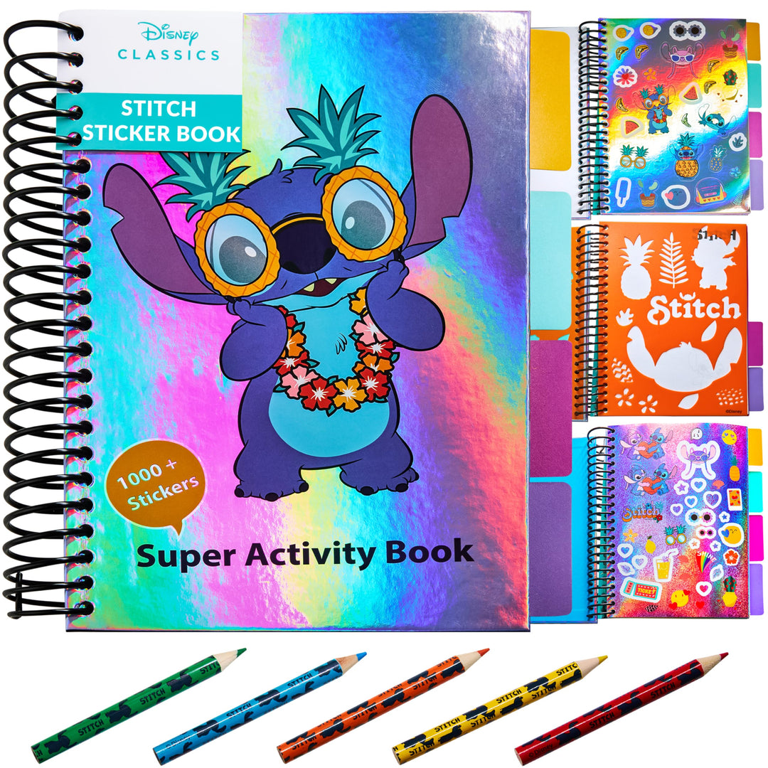 Disney Stitch Sticker-Buch mit über 1000 Aufklebern, Schablonen, Ausmalblättern und Buntstiften - St