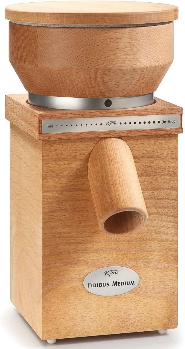 KoMo Fidibus 21 Getreidemühle (250 Watt , Holz) - Heute Mehl für den Kuchen, morgen für Pizza oder S