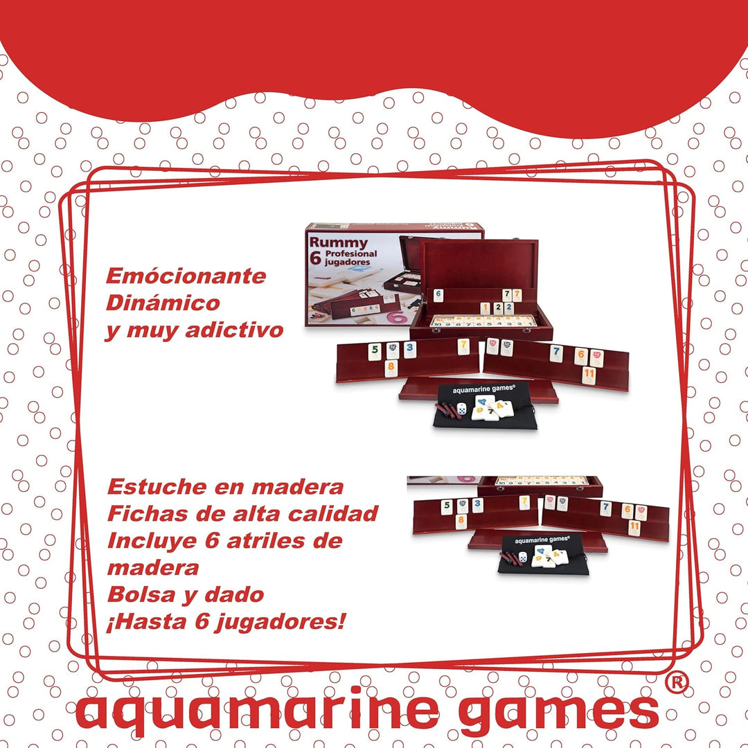 Aquamarine Games – Rommé Professionell, 7 años to 99 años, 6 Spieler (compudid CP009) Professionelle