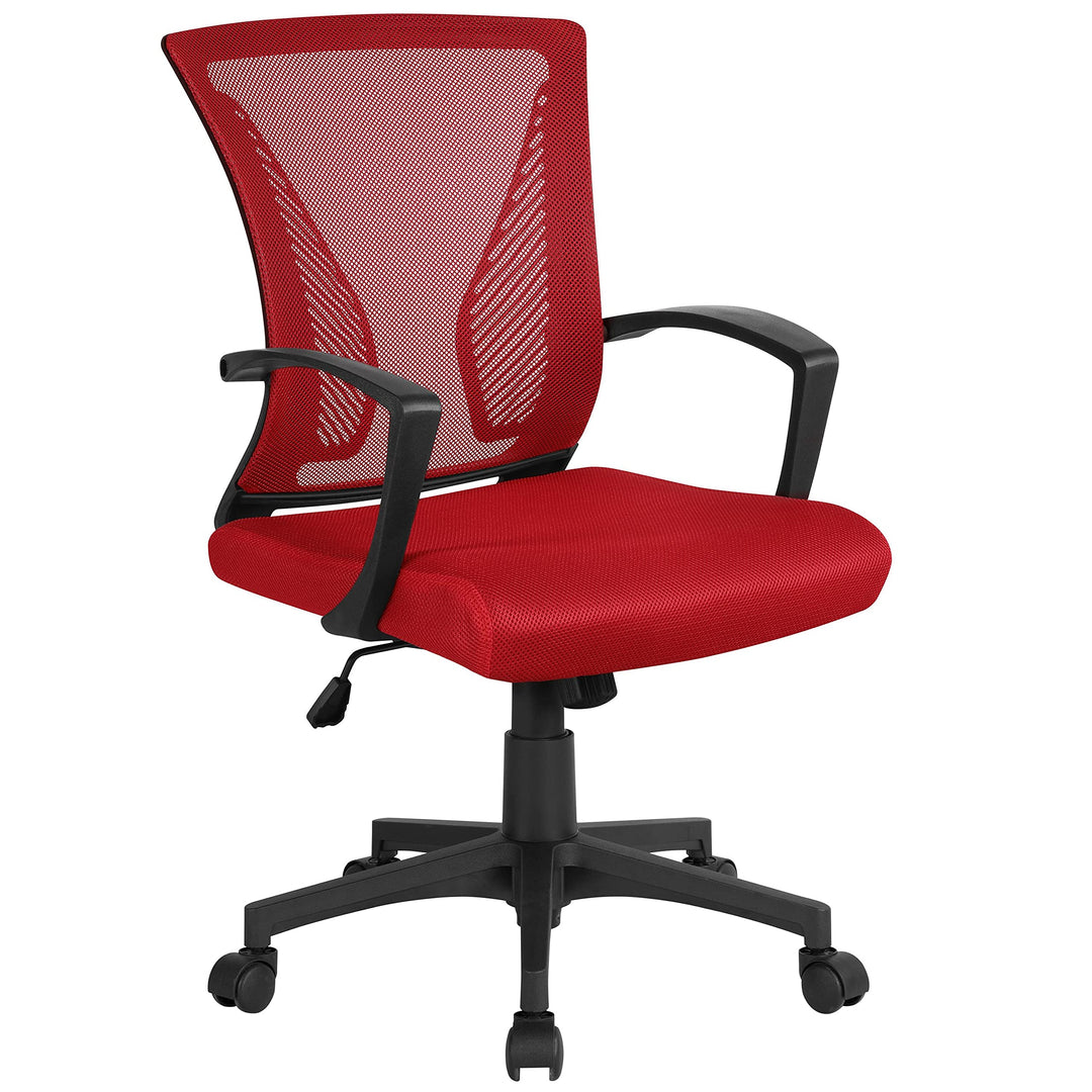 Yaheetech Bürostuhl Ergonomisch, Schreibtischstuhl mit Netzbespannung, Arbeitsstuhl mit Armlehnen, C