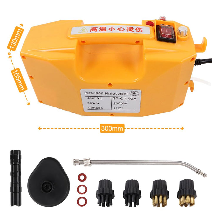 Dampfreiniger Handgerät Tragbarer, Hochdruck Dampfreiniger Maschine Dampfsauger mit Bürstenköpfen, f