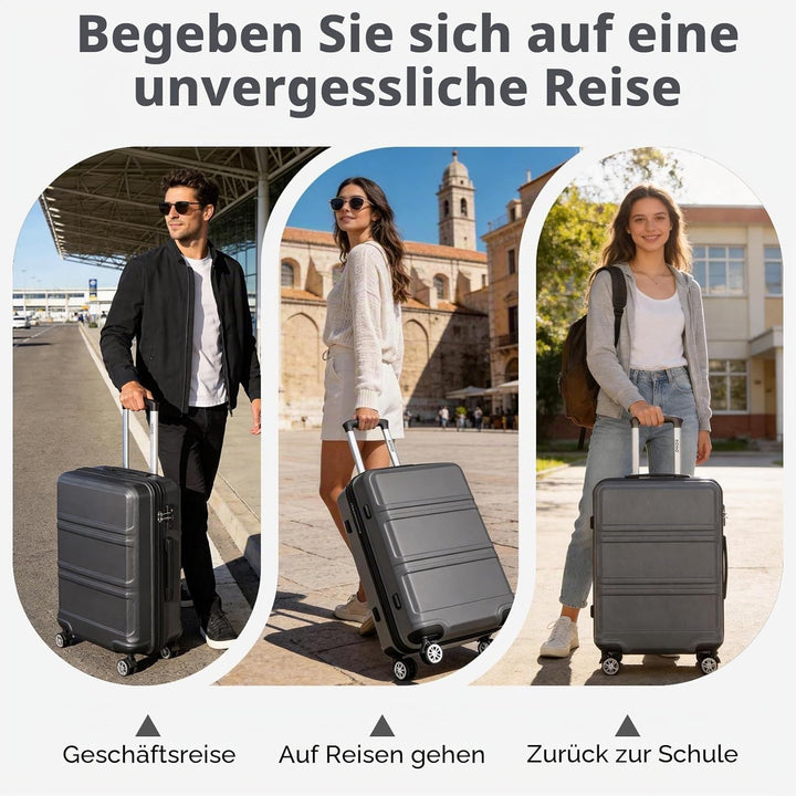 KONO Handgepäck Koffer 20 Zoll Leichter ABS+PC Hartschalenkoffer mit TSA-Schloss Reisekoffer mit 4 R