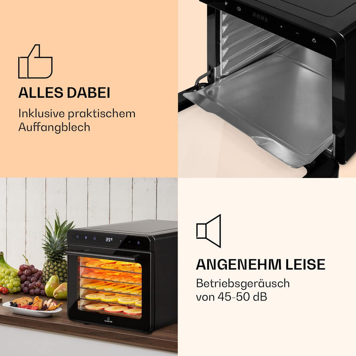 Klarstein Dörrautomat, Dörrgerät für Gemüse, Obst, Nüsse und Fleisch Trocknen, Food Dehydrator mit 6