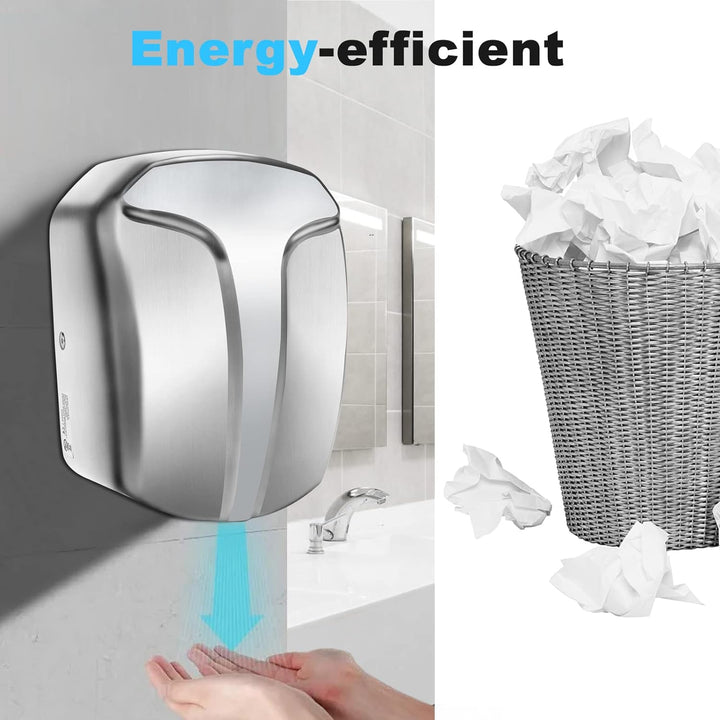 QL Elektrische Händetrockner Automatische mit Hoher Geschwindigkeit,HEPA-Filter,Edelstahl,Wandmontag