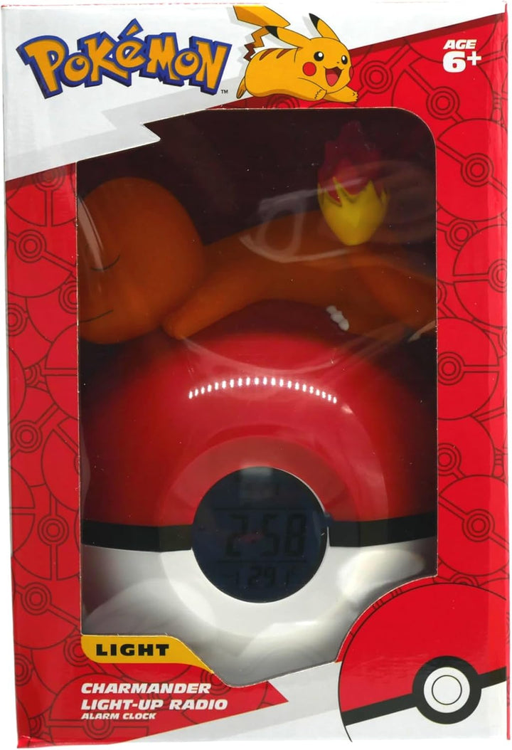 Teknofun - Leuchtender Wecker Pokémon - Salamèche Schläft Auf Einem Pokéball - Multifunktions - Gibt