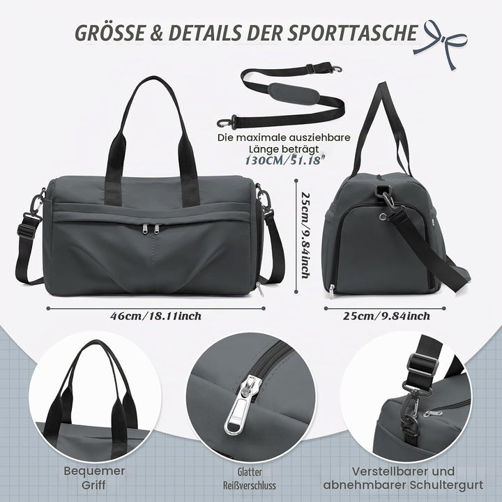 HYC00 Sport Duffel Bag Damen Sporttasche mit Schuhfach Reisetasche Damen Herren Weekender Overnight
