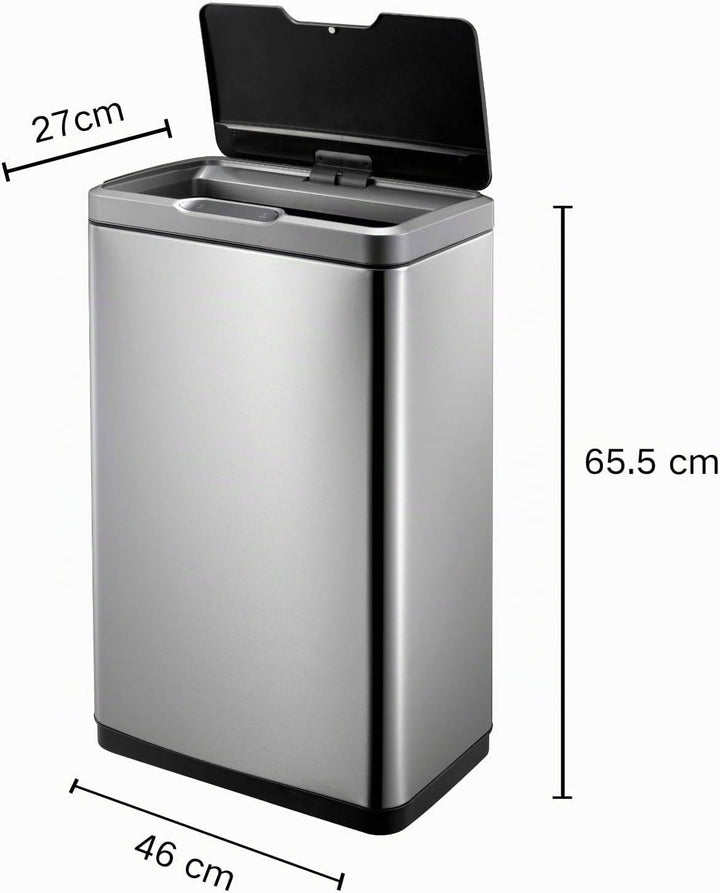 EKO Mirage Sensor-Mülleimer 45 L, Edelstahl-Abfalleimer für die Küche mit Bewegungssensor, Soft-Clos